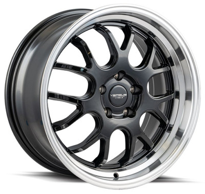 18x9.5 Versus VS824 Black w/ Polished Lip 5x120 40mm