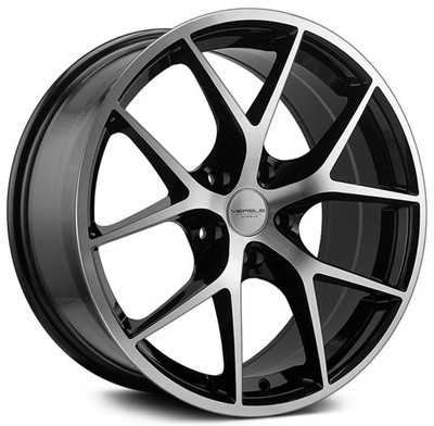 18x8.5 Versus VS263 Gloss Black w/ Machined Face 5x120 35mm