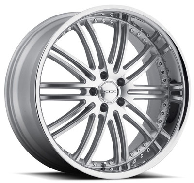 22x10.5 XIX X23 Silver w/ Machined Face (Chrome Stainless Steel Lip) 5x120 38mm 22x10.5 XIX X23 Silver w/ Machined Face (Chrome Stainless Steel Lip) 5x120 38mm