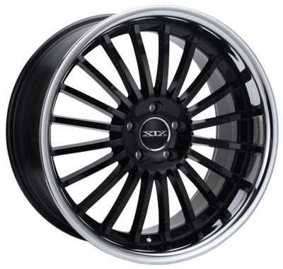 20x10 XIX X59 Gloss Black w/ Stainless Steel Chrome Lip 5x120 25mm