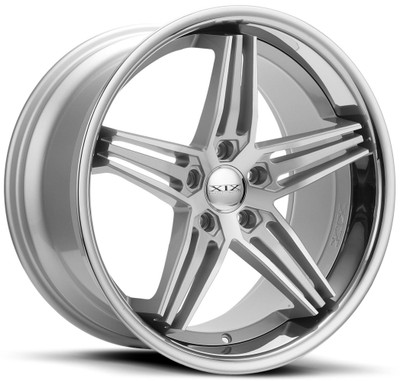 20x10.5 XIX X63 Silver Machined w/ Stainless Steel Lip 5x112 38mm 20x10.5 XIX X63 Silver Machined w/ Stainless Steel Lip 5x112 38mm