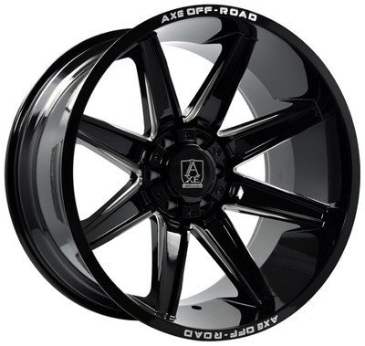 24x14 AXE Offroad Artemis Gloss Black Milled (* May Require Trimming)  8x6.5/165 -76mm