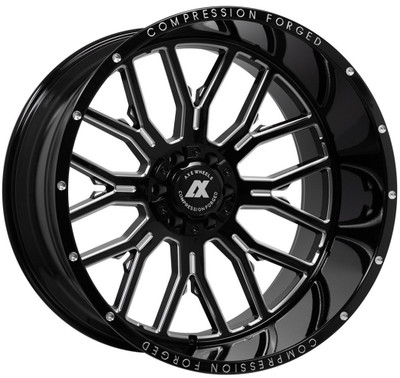 26x14 AXE Offroad AX6.0 Gloss Black Milled (Compression Forged) (* May Require Trimming)  5x5/127 5x5.5/139.7 -76mm