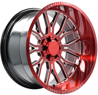 24x14 AXE Offroad AX6.2 Candy Red Milled (Compression Forged) (* May Require Trimming)  8x6.5/165 -76mm
