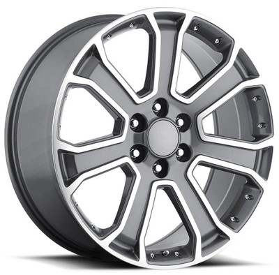 22x9 GMC Yukon Denali Replica Wheel Grey Machined Face FR49 6x5.5/139.7 31mm