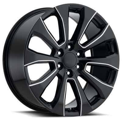 22x9 GMC 2019 Silverado High Country Replica Wheel Gloss Black w/ Ball Milled FR92 6x5.5/139.7 28mm  (While Supplies Lasts)