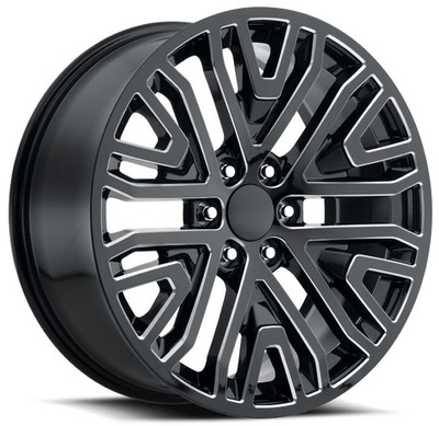 22x9 GMC 2019 Mesh Replica Wheel Gloss Black w/ Ball Milled FR93 6x5.5/139.7 28mm 22x9 GMC 2019 Mesh Replica Wheel Gloss Black w/ Ball Milled FR93 6x5.5/139.7 28mm