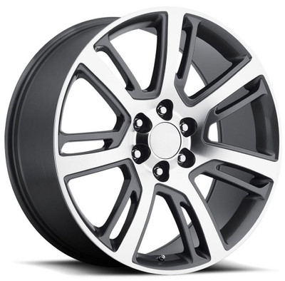 24x10 Cadillac Escalade 2015 Replica Wheel Grey Machined Face FR48 6x5.5/139.7 31mm