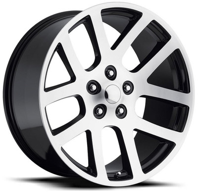 24x10 Dodge Ram SRT10 Replica Wheel Black w/ Machined Face FR60 5x5.5/139.7 25mm