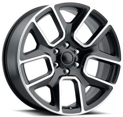 22x9 Dodge Ram 1500 Replica Wheel Satin Black Machined Face FR76 (6 Lug) 6x5.5/139.7 15mm 22x9 Dodge Ram 1500 Replica Wheel Satin Black Machined Face FR76 (6 Lug) 6x5.5/139.7 15mm
