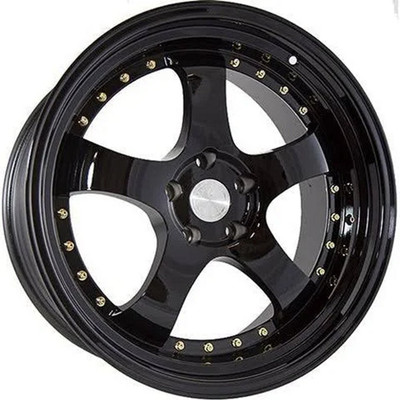 18x9.5 Aodhan AH03 Gloss Black w/ Gold Rivet 5x4.5/114.3 30mm 18x9.5 Aodhan AH03 Gloss Black w/ Gold Rivet 5x4.5/114.3 30mm