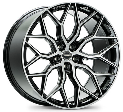 21x10.5 Vossen HF-2 Brushed Gloss Black (Hybrid Forged) 5x112 42mm
