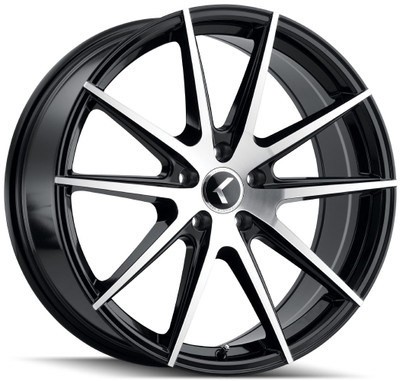 20x8.5 Kraze KR193 Turismo Gloss Black Machined Face 5x4.5/114.3 38mm
