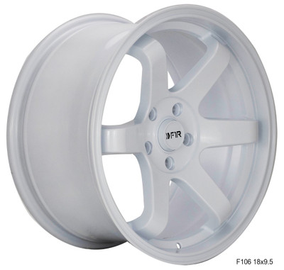 (Clearance - No Returns) 18x9.5 F1R F106 White 5x4.5/114.3 38mm (Clearance - No Returns) 18x9.5 F1R F106 White 5x4.5/114.3 38mm