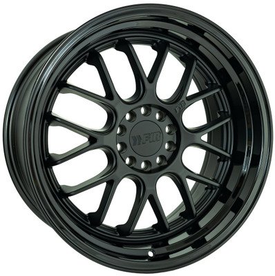 (Clearance - No Returns) 19x9.5 F1R F21 Satin Black w/ Gloss Black Lip 5x100 5x4.5/114.3 22mm