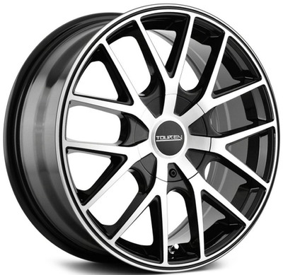 (Clearance - No Returns) 17x7.5 Touren TR60 Gloss Black Machined Face & Black Ring 5x110 5x115 42mm