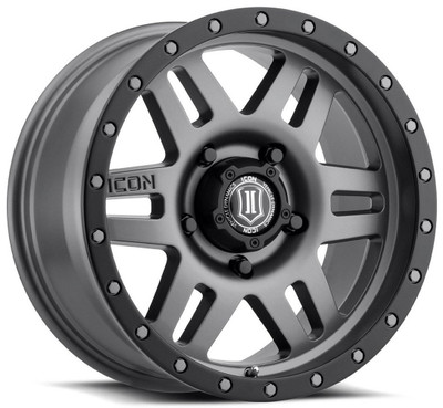 17x8.5 ICON Six Speed Titanium (5 Lug) 5x5/127 -6mm 17x8.5 ICON Six Speed Titanium (5 Lug) 5x5/127 -6mm