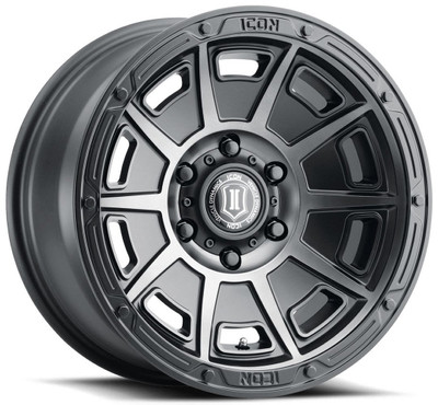 17x8.5 ICON Victory Smoked Satin Black Tint 5x5/127 -6mm 17x8.5 ICON Victory Smoked Satin Black Tint 5x5/127 -6mm
