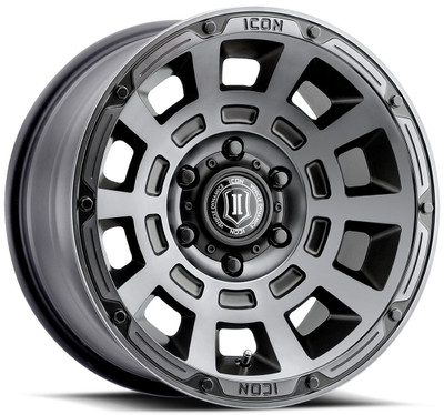 17x8.5 ICON Thrust Smoked Satin Black Tint 5x5/127 -6mm 17x8.5 ICON Thrust Smoked Satin Black Tint 5x5/127 -6mm