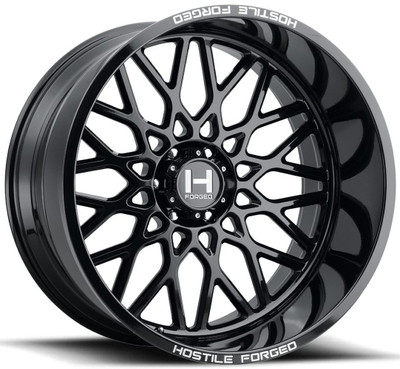 24x14 Hostile Forged HF08 Savage Gloss Black (Forged) (* May Require Trimming) 6x5.5/139.7 -76mm
