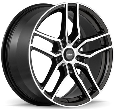 18x8 Konig Intention Gloss Black Machined Face 5x112 45mm