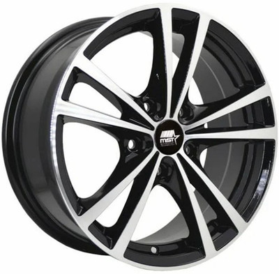 17x7 MST Saber Gloss Black w/ Machined Face 5x110 45mm 17x7 MST Saber Gloss Black w/ Machined Face 5x110 45mm