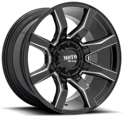 (Clearance - No Returns) 20x10 Moto Metal MO804 Gloss Black Milled 8x180 -18mm