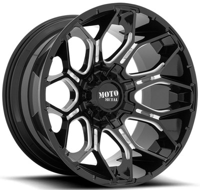 (Clearance - No Returns) 20x10 Moto Metal MO808 Gloss Black Milled 8x6.5/165 -18mm (Clearance - No Returns) 20x10 Moto Metal MO808 Gloss Black Milled 8x6.5/165 -18mm