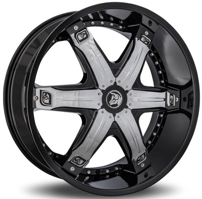 26x10 Diablo Fury Gloss Black w/ Chrome Inserts 6x135 6x5.5/139.7 30mm