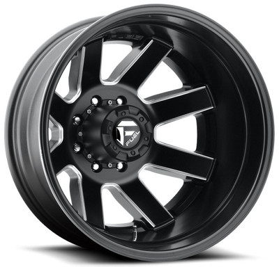 20x8.25 Fuel Off-Road Maverick Matte Black w/ Milled Accent Dually Rear Outer D538 8X210 -221MM 154.3 C.B.