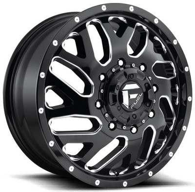 20x8.25 Fuel Off-Road Triton Black Milled Dually Front D581 8X200 105MM 142.0 C.B. 20x8.25 Fuel Off-Road Triton Black Milled Dually Front D581 8X200 105MM 142.0 C.B.