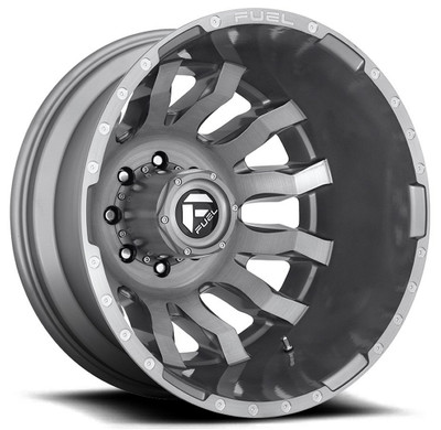 (Clearance - No Returns) 20x8.25 Fuel Off-Road Blitz Platinum Brushed & Tinted Dually Rear Outer D693 8X210 -246MM 154.3 C.B. (Clearance - No Returns) 20x8.25 Fuel Off-Road Blitz Platinum Brushed & Tinted Dually Rear Outer D693 8X210 -246MM 154.3 C.B.