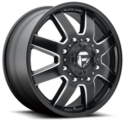 22x8.25 Fuel Off-Road Maverick Matte Black w/ Milled Accent Dually Front D538 8X210 105MM 154.3 C.B. 22x8.25 Fuel Off-Road Maverick Matte Black w/ Milled Accent Dually Front D538 8X210 105MM 154.3 C.B.