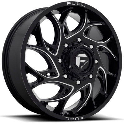 22x8.25 Fuel Off-Road Runner Gloss Black Milled Dually Front D741 8X200 105MM 142.0 C.B. 22x8.25 Fuel Off-Road Runner Gloss Black Milled Dually Front D741 8X200 105MM 142.0 C.B.