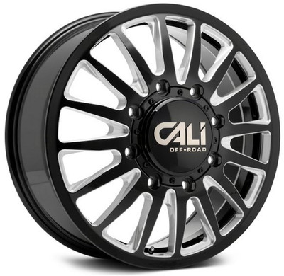 22x8.25 Cali Off-Road Summit Dually Front 9110D Gloss Black w/ Milled Spokes 8X210 115MM 154.2 C.B. 22x8.25 Cali Off-Road Summit Dually Front 9110D Gloss Black w/ Milled Spokes 8X210 115MM 154.2 C.B.