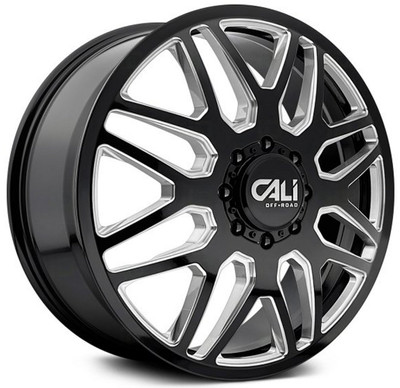 22x8.25 Cali Off-Road Invader Dually Front 9115D Gloss Black w/ Milled Spokes 8X210 115MM 154.2 C.B. 22x8.25 Cali Off-Road Invader Dually Front 9115D Gloss Black w/ Milled Spokes 8X210 115MM 154.2 C.B.