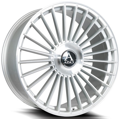 24x10 AZAD AZ25 Brushed Silver 5x115 5x120 20mm