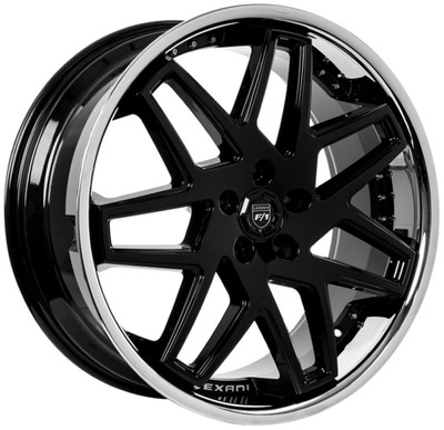 20x10.5 Lexani Nova Nova Gloss Black w/ Stainless Steel Chrome Lip (CUSTOM)