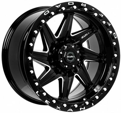 20x10 Lexani Off-Road Karma-8 Gloss Black Milled 8x180 -18mm