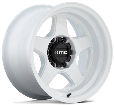 (Clearance - No Returns) 17x8.5 KMC KM728 Gloss White 6x4.5/114.3 18mm