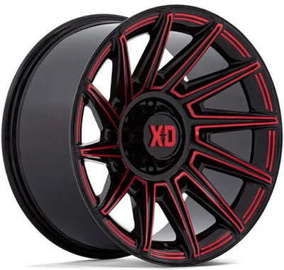 (Clearance - No Returns) 20x10 XD Series XD867 Specter Gloss Black w/ Red Tint 8x180 -18mm (Clearance - No Returns) 20x10 XD Series XD867 Specter Gloss Black w/ Red Tint 8x180 -18mm
