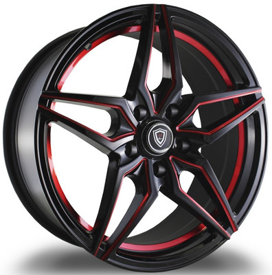 18x9 Marquee M3259 Gloss Black w/ Red Milled 5x4.5/114.3 38mm