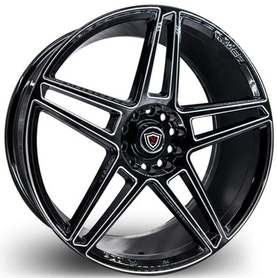 18x9 Marquee M3764 Gloss Black Milled 5x112 5x4.5/114.3 35mm 18x9 Marquee M3764 Gloss Black Milled 5x112 5x4.5/114.3 35mm