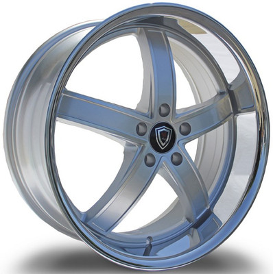 20x10.5 Marquee M5330A Silver Machined w/ Chrome Stainless Steel Lip 5x115 40mm