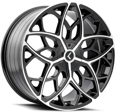 20x8.5 Kraze KR184 Gloss Black Machined Face 5x115 5x120 38mm