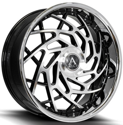 24x10 AZAD AZReign Gloss Black Machined w/ Chrome Stainless Steel Lip  6x135 6x5.5/139.7 25mm