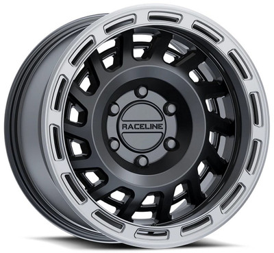 18x9 Raceline 957BS Halo Satin Black w/ Silver Ring 6x5.5/139.7 -12mm