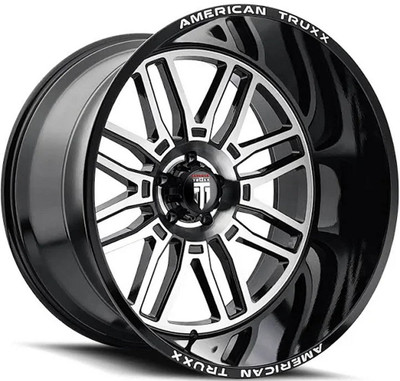 22x12 American Truxx AT1915 Restless Gloss Black Machined (* May Require Trimming) 8x6.5/165 -44mm 22x12 American Truxx AT1915 Restless Gloss Black Machined (* May Require Trimming) 8x6.5/165 -44mm