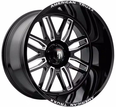 22x12 American Truxx AT1915 Restless Gloss Black Milled (* May Require Trimming) 8x170 -44mm 22x12 American Truxx AT1915 Restless Gloss Black Milled (* May Require Trimming) 8x170 -44mm