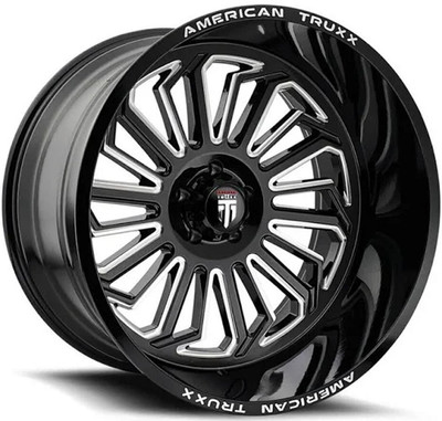 20x10 American Truxx AT1916 Butcher Gloss Black w/ Milled Spokes 6x5.5/139.7 -24mm